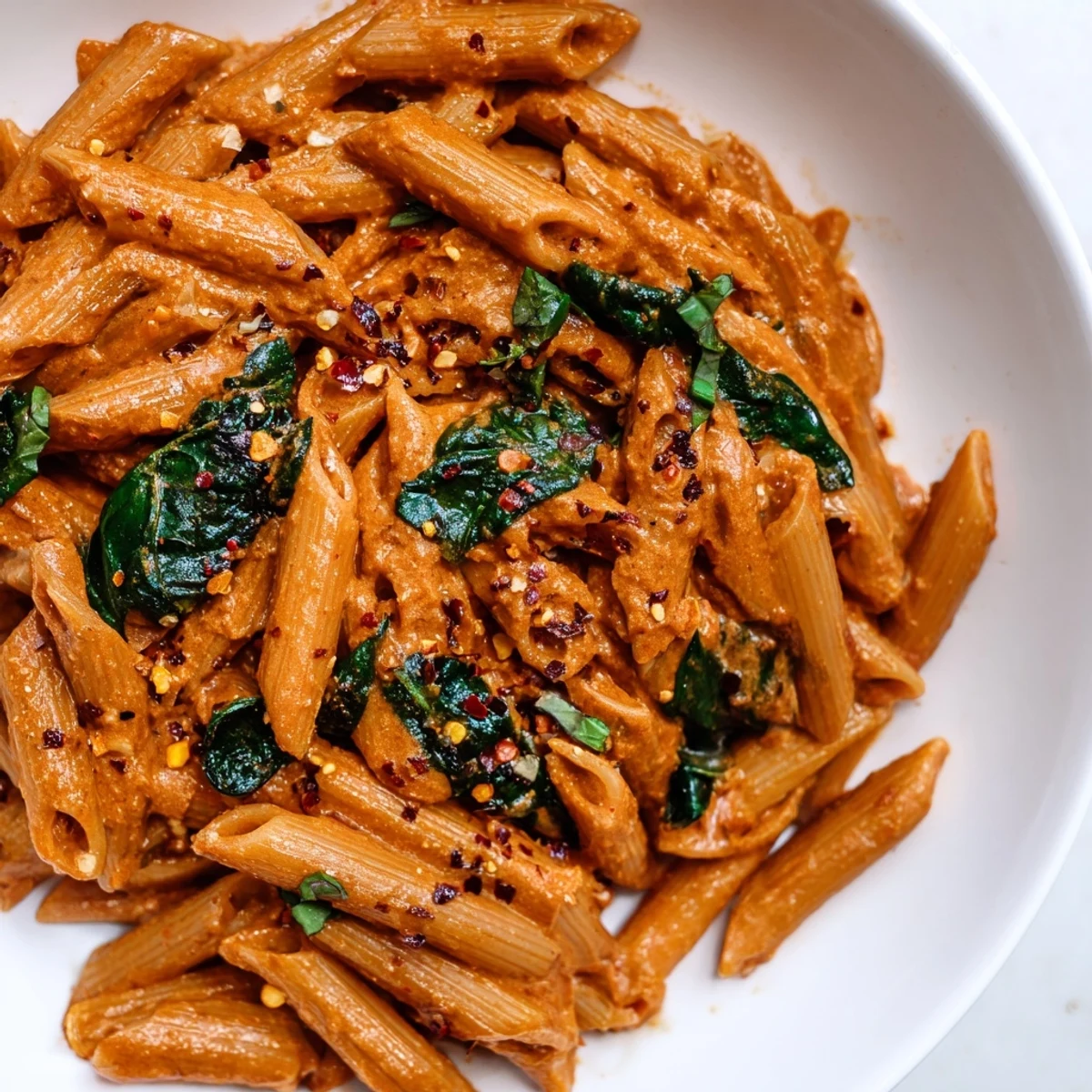 Creamy Sun Dried Tomato Vegan Pasta