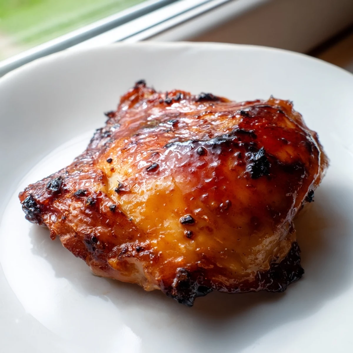 Crispy roasted potatoes alongside tender savory glazed chicken and fluffy buttery herb-infused rice