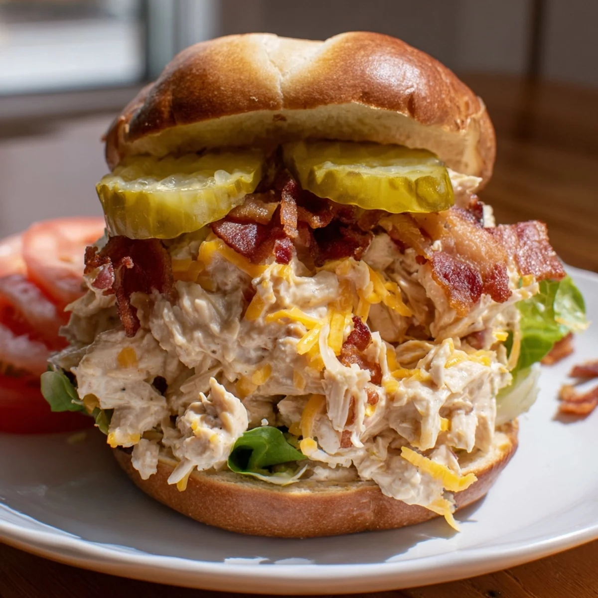 Baked Crack Chicken Sandwiches oozing creamy ranch filling, served on brioche