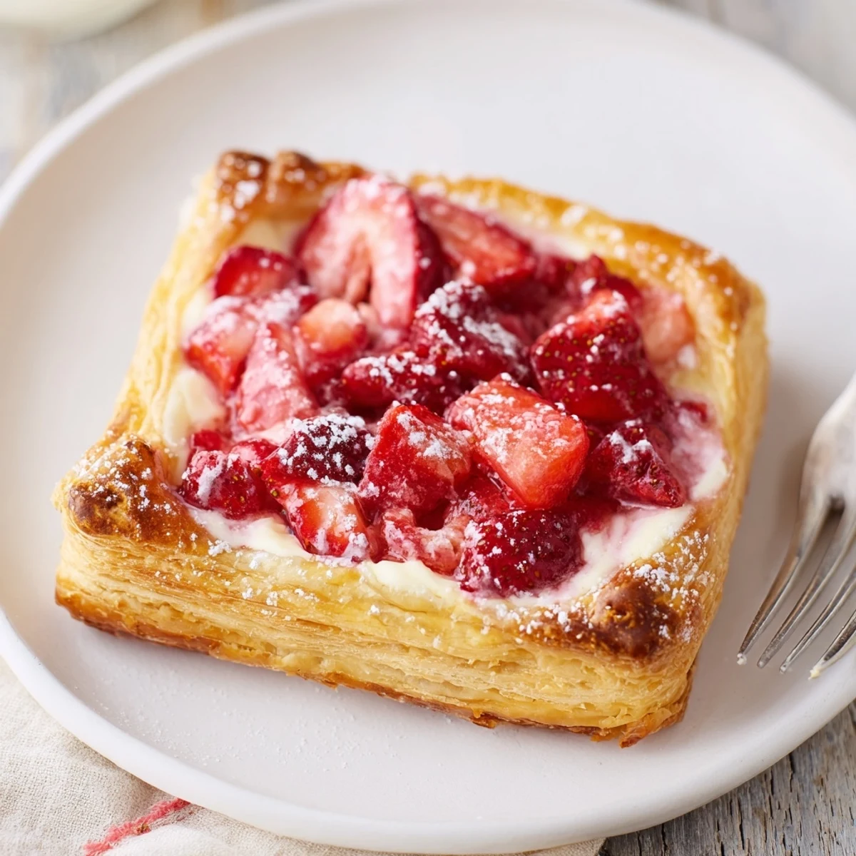 Serve warm Strawberry Danish Recipe on a wire rack, glaze slowly melting