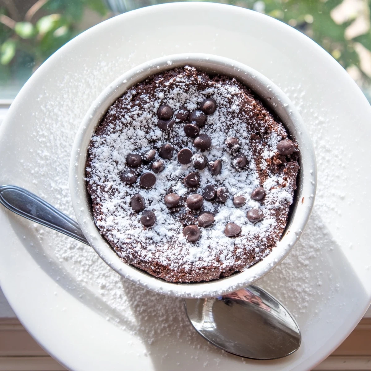 Decadent mini chocolate cake served warm with a scoop of vanilla ice cream
