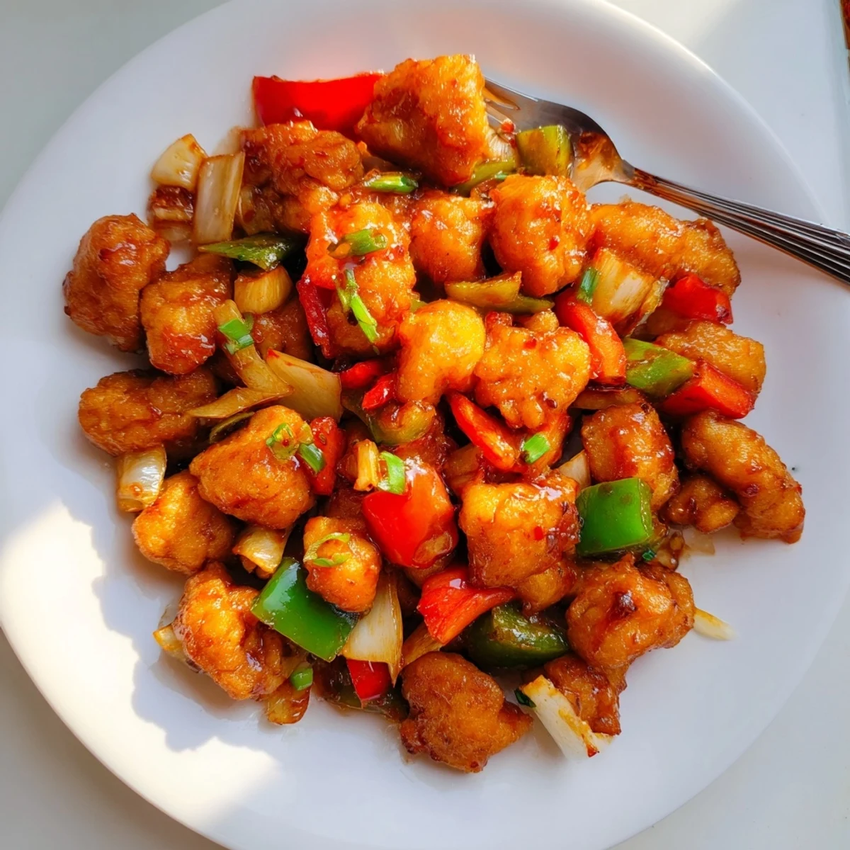 Flavorful Chilli Chicken Indo Chinese with crisp peppers, aromatic ginger garlic, tangy chilli glaze