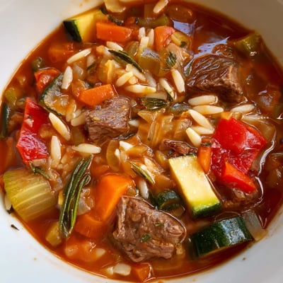 Hearty Beef Orzo Soup