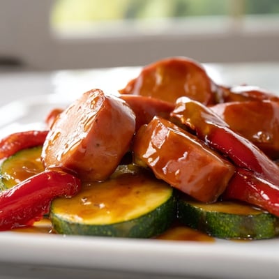Honey Garlic Kielbasa Veggies